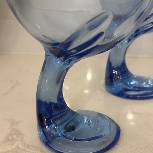 1980s Italian Bormioli Rocco Cobalt Blue Dessert / Serving Bowls — Set of 4 - Picture 3 of 11